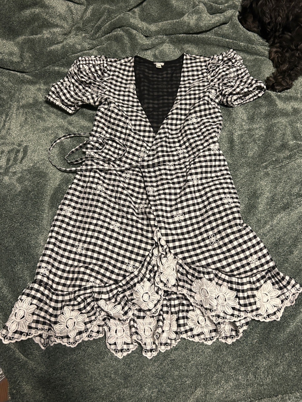 Cute Black and White checked tie dress